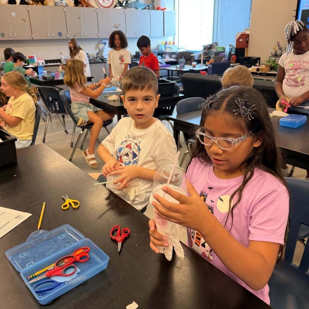 Our 4th grade students created working lung models in Science Lab!
