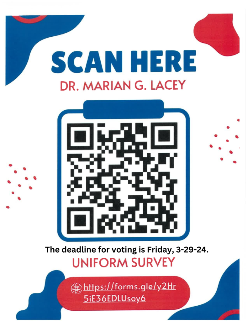 QR Code to vote for Lacey School uniforms.