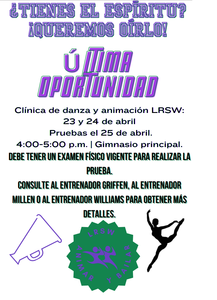  La Clínica de Animación y Baile de Little Rock Southwest High School es el 23 y 24 de abril.