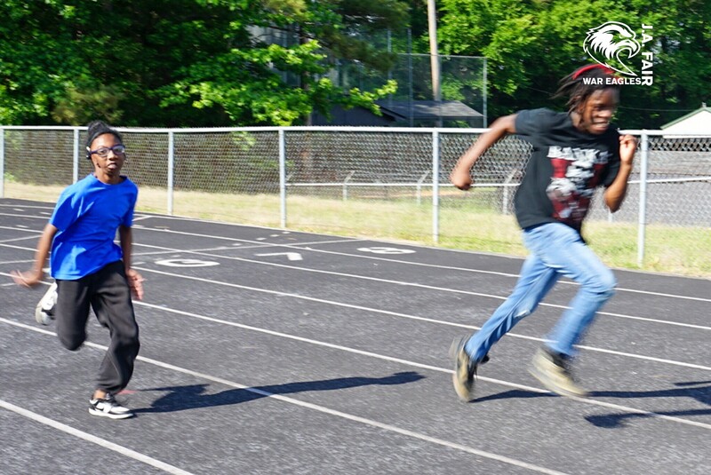 War Eagles racing each other on Field Day 2026
