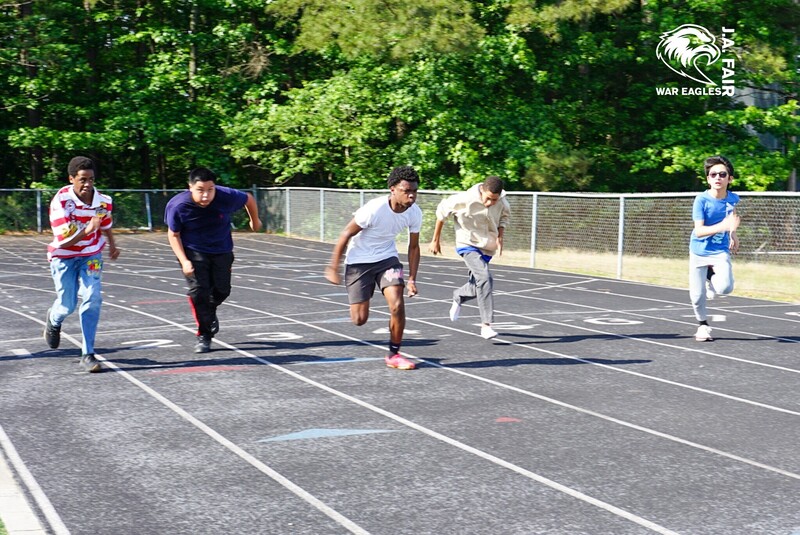 War Eagles racing each other on Field Day 2026