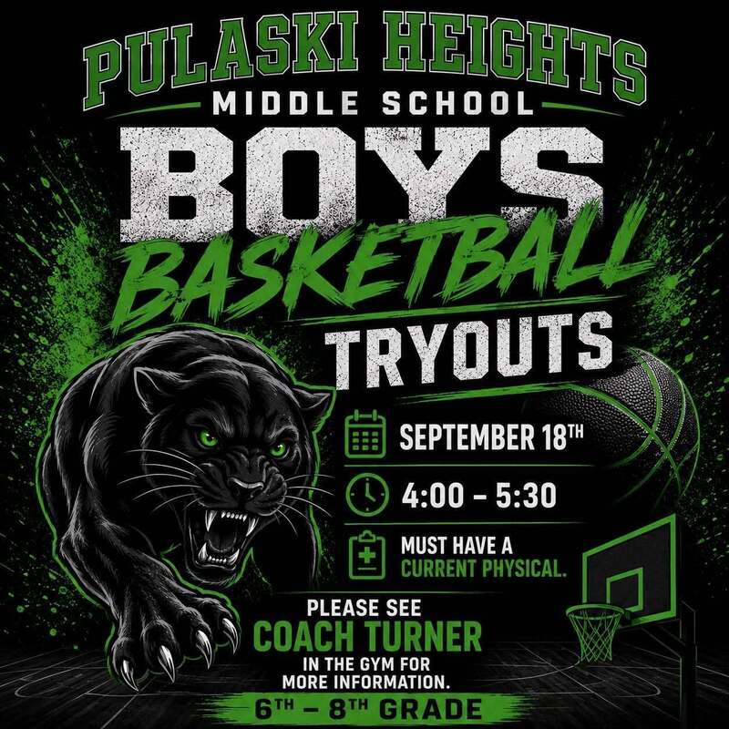 BOYS BASKETBALL TRYOUTS 6th–8th grade boys September 18th 4:00–5:30 PM PHMS Gym Must have a current physical See Coach Turner in the Gym for more information.