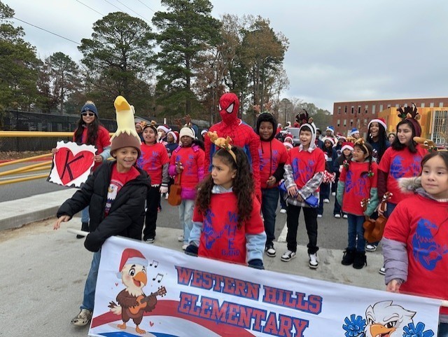 WHE students marching in parade!