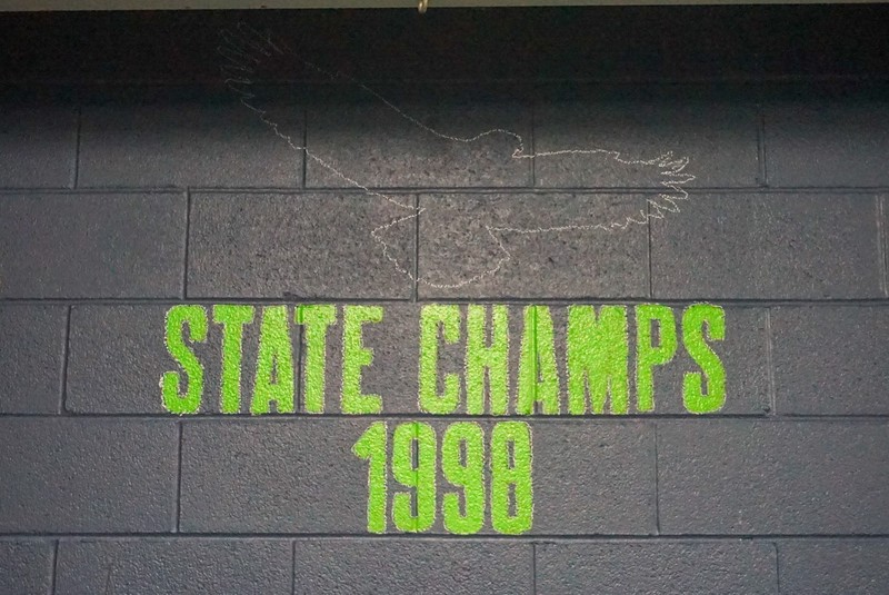 Unfinished mural of State Champs 1998