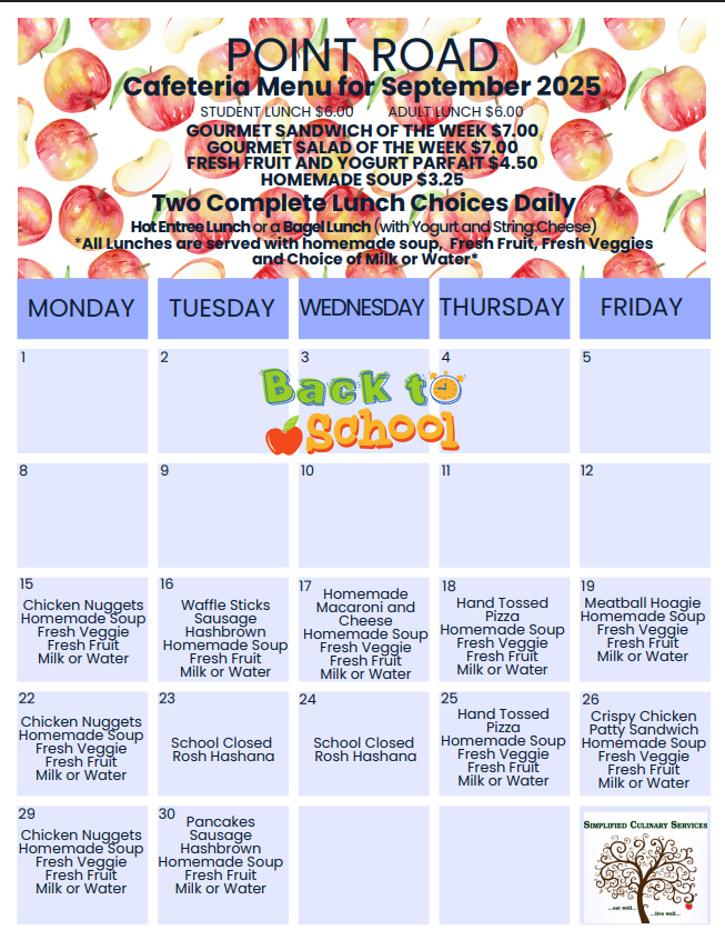 Revised September Menu