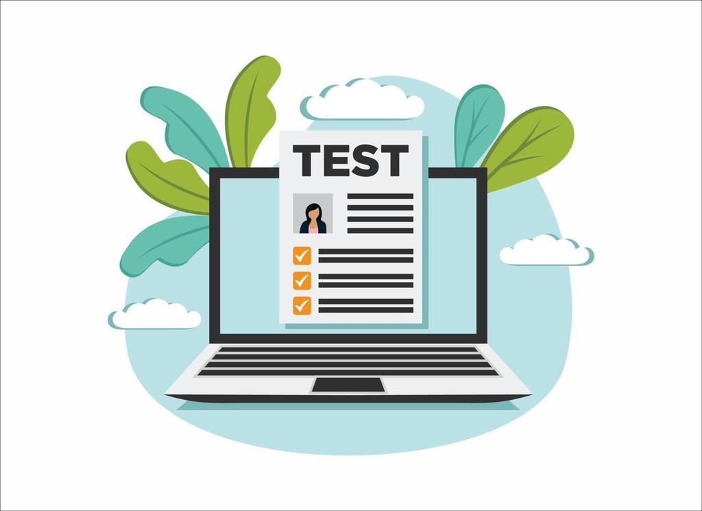 computer screen that says  "Test"