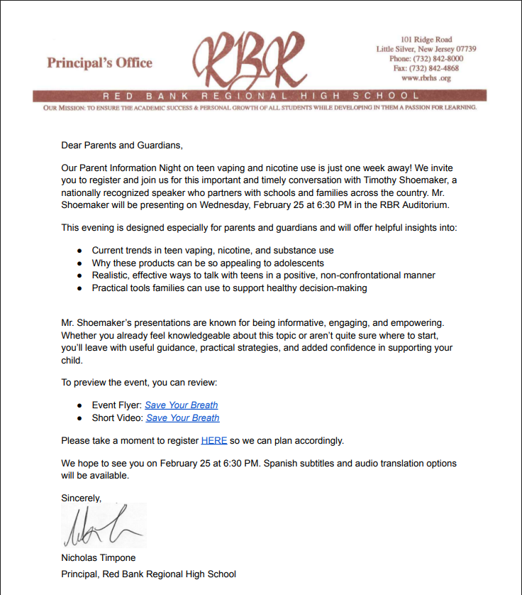 Parent Presentation RBR