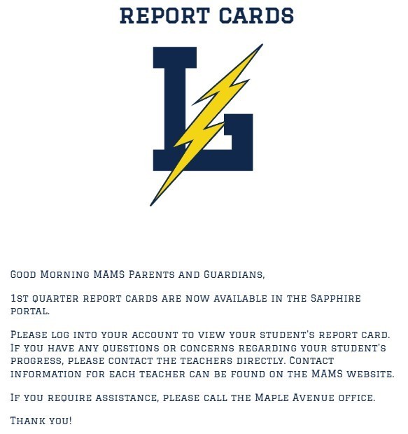 1st quarter report cards available