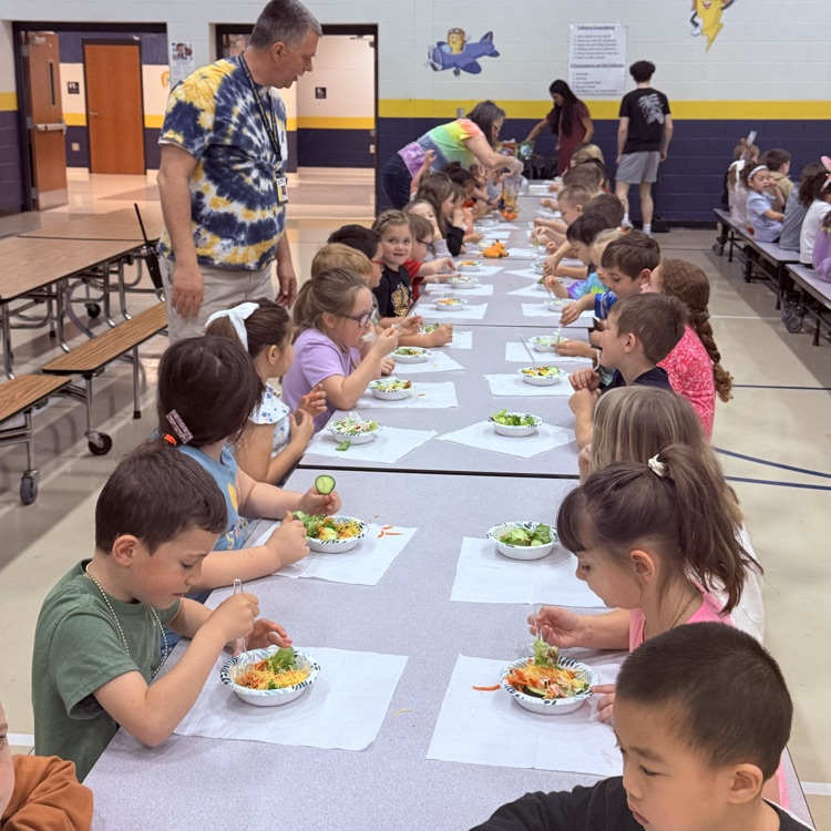 Great day for kindergartners to enjoy some home grown lettuce from Mr. Laughlin and his STEM students!