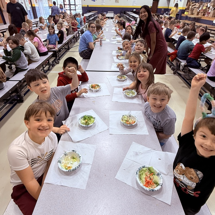 Great day for kindergartners to enjoy some home grown lettuce from Mr. Laughlin and his STEM students!