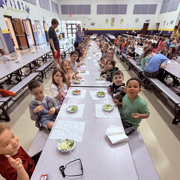 Great day for kindergartners to enjoy some home grown lettuce from Mr. Laughlin and his STEM students!