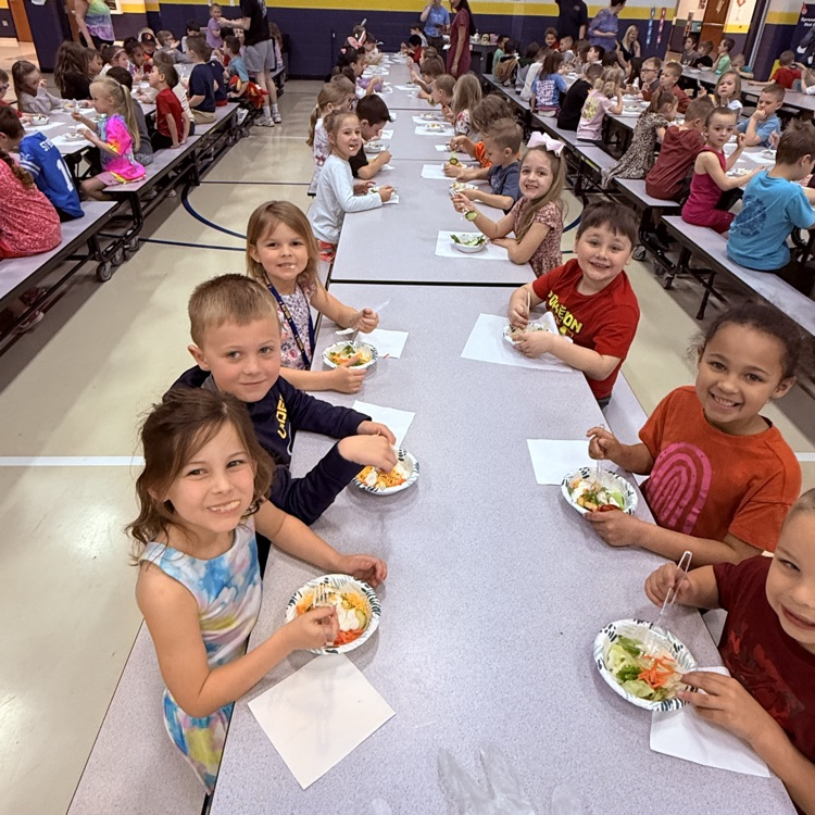 Great day for kindergartners to enjoy some home grown lettuce from Mr. Laughlin and his STEM students!
