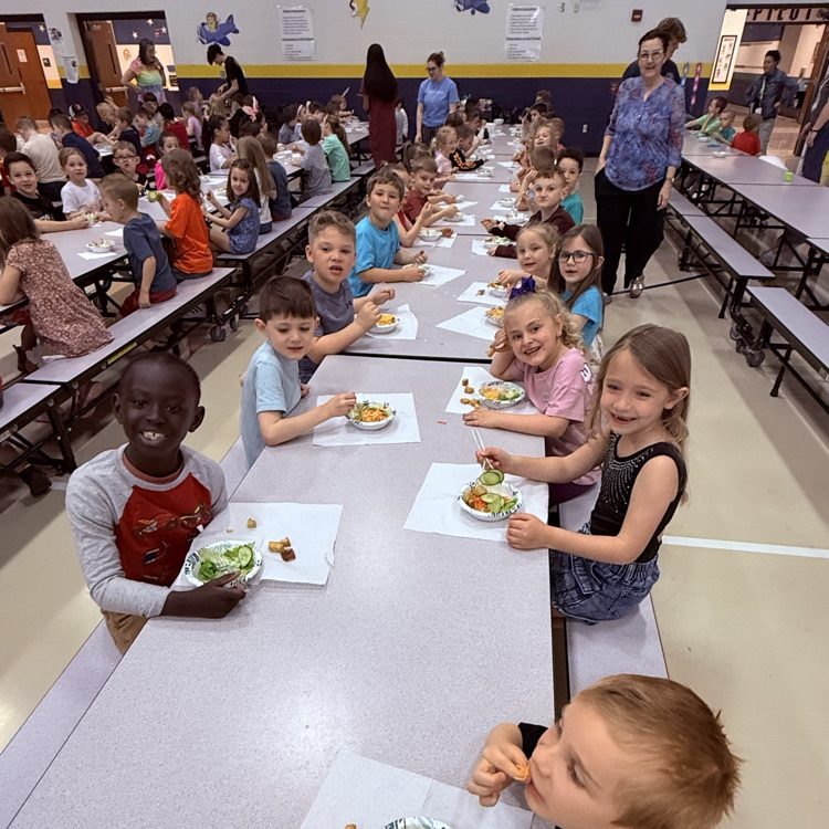 Great day for kindergartners to enjoy some home grown lettuce from Mr. Laughlin and his STEM students!