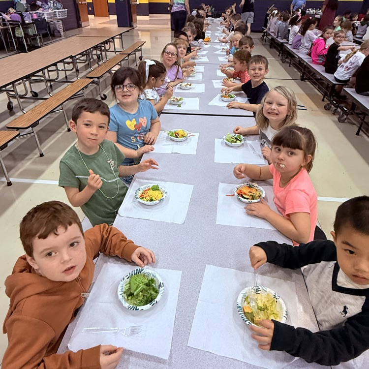 Great day for kindergartners to enjoy some home grown lettuce from Mr. Laughlin and his STEM students!