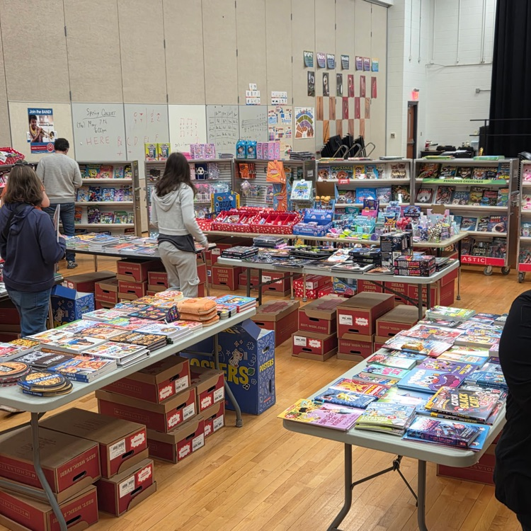 The chicken is cooking, the games and book fair are in full swing! Come get lunch and have some fun. Now until 2pm! 
