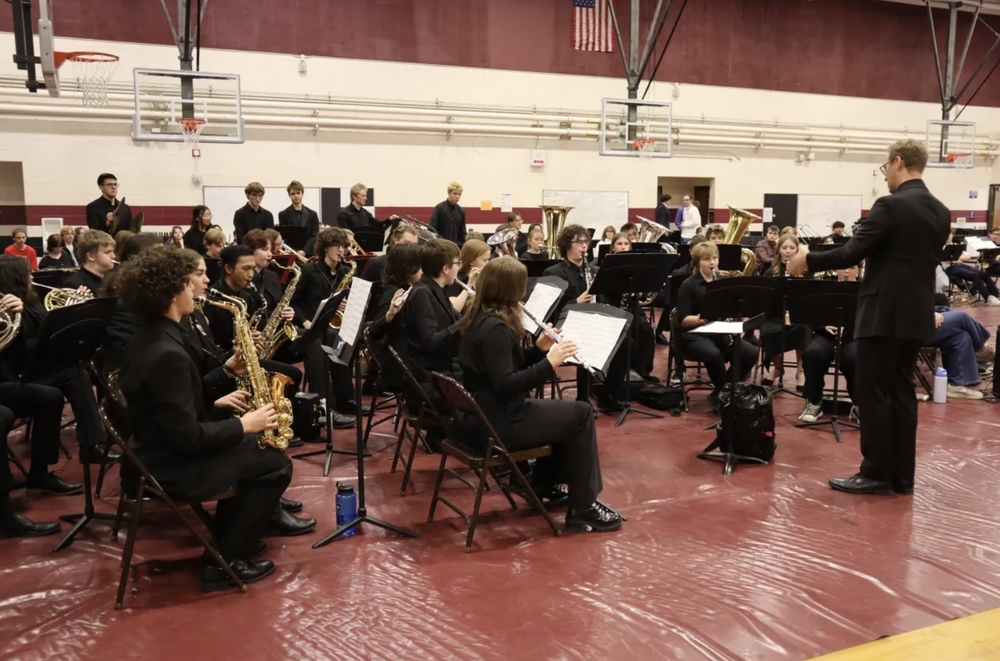 Concert band performs “The Incredibles Theme” at Powell Middle School.