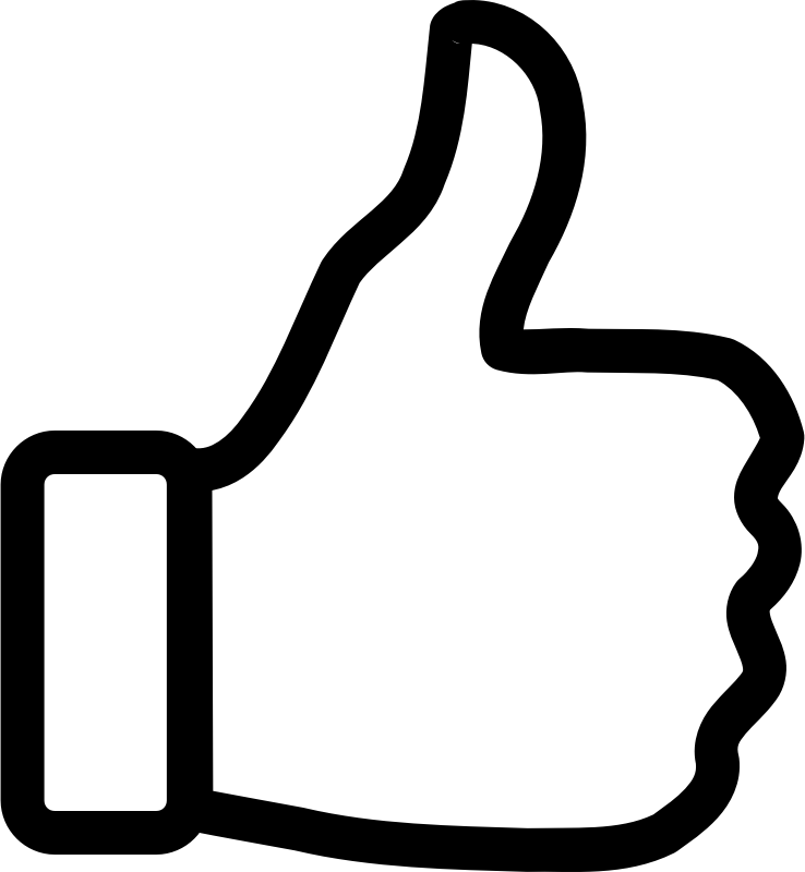 a thumbs up symbol — a common gesture or icon representing approval, agreement, or positivity.