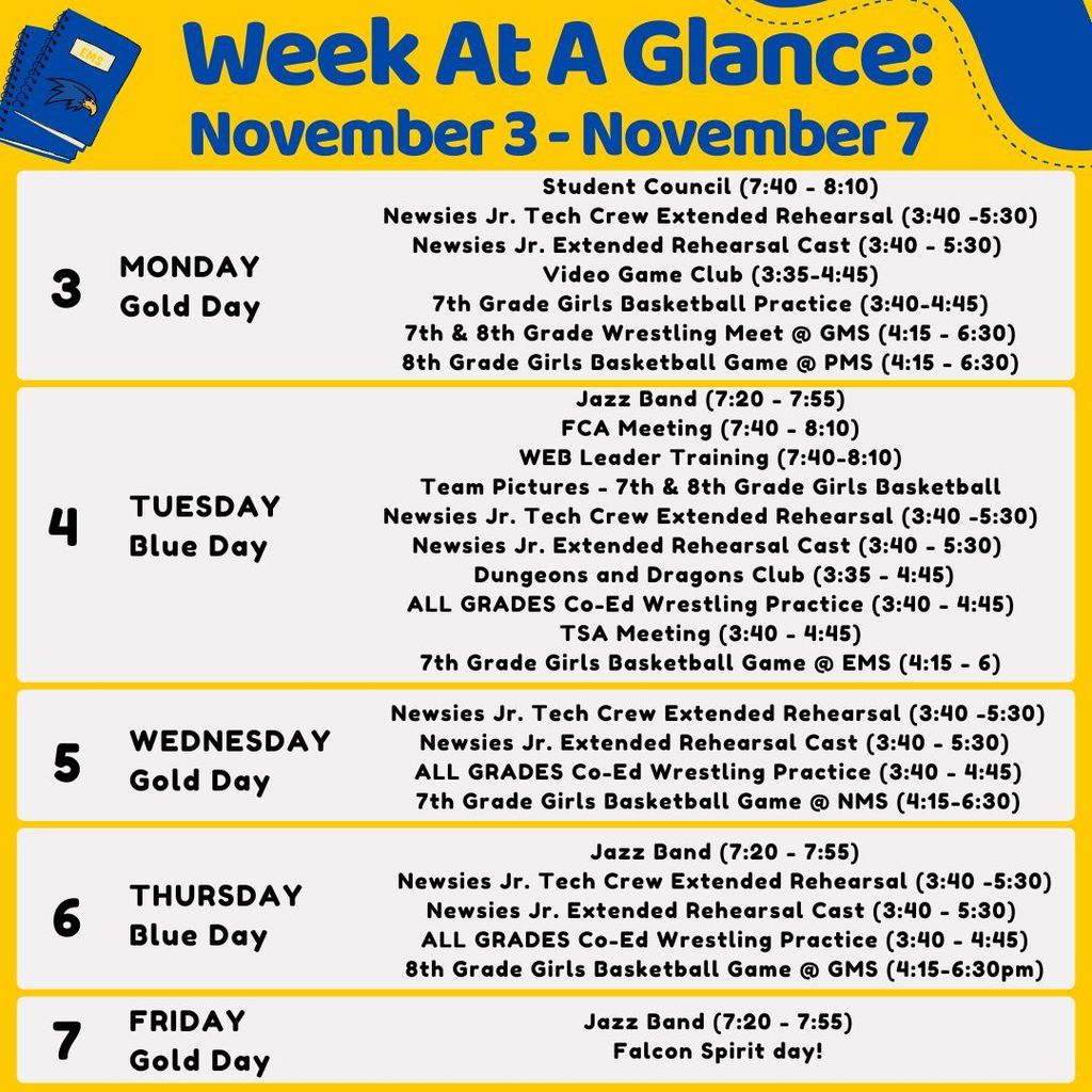 11/3 Week at a Glance