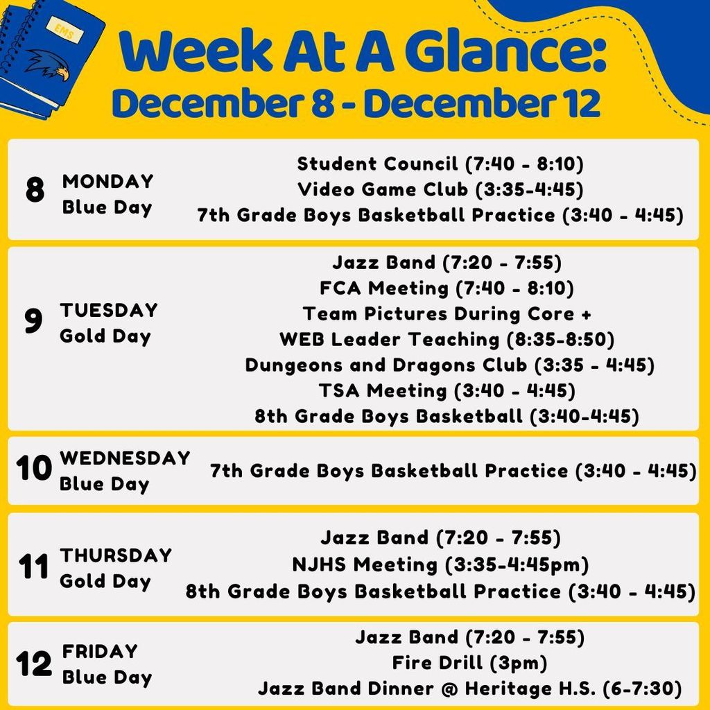Week at a Glance: 12/8-12/12
