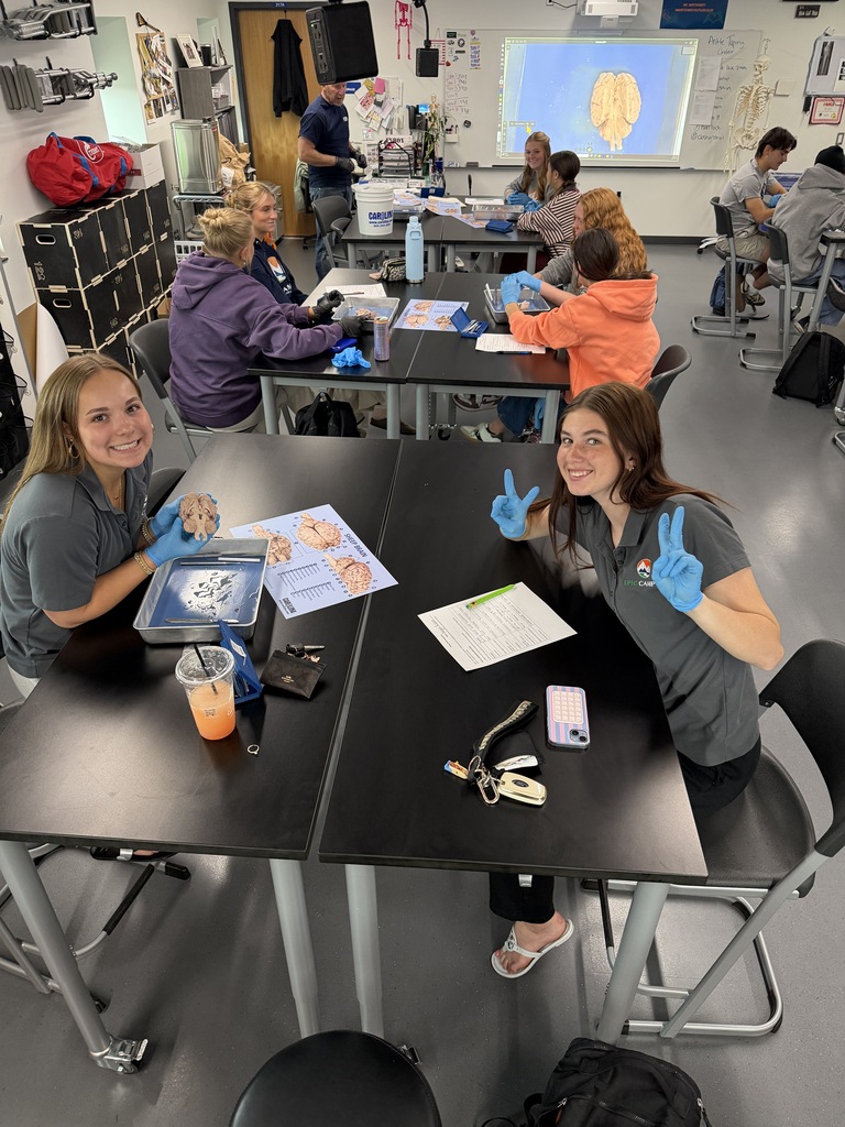 A classroom with students at desks. Some are wearing gloves and appear to be working on an activity.