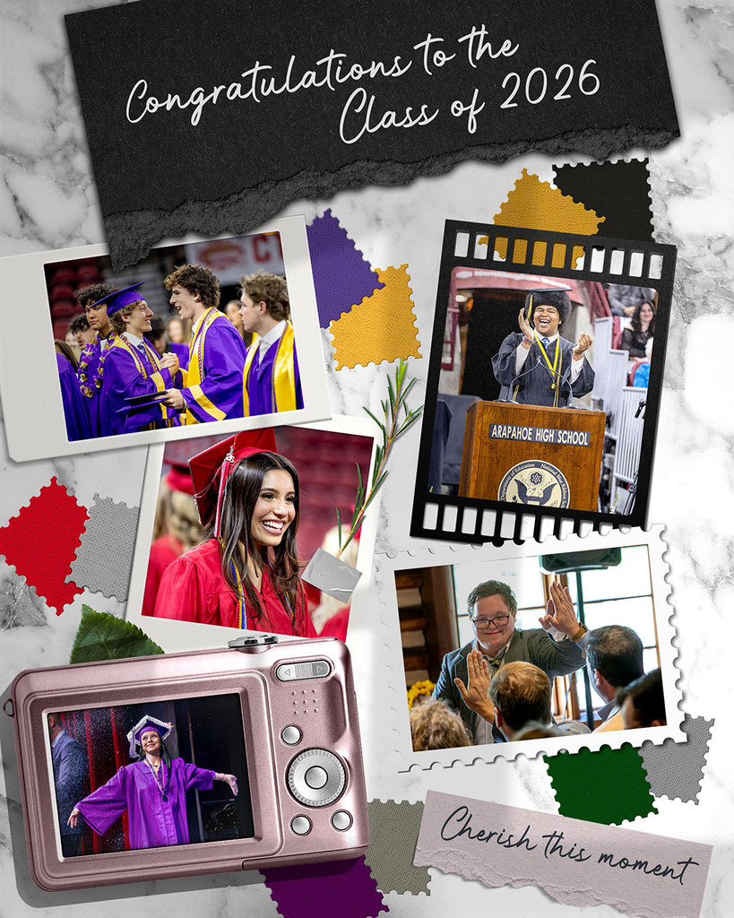 A collage of photos of people in graduation gowns with "Congratulations to the Class of 2026" on top.