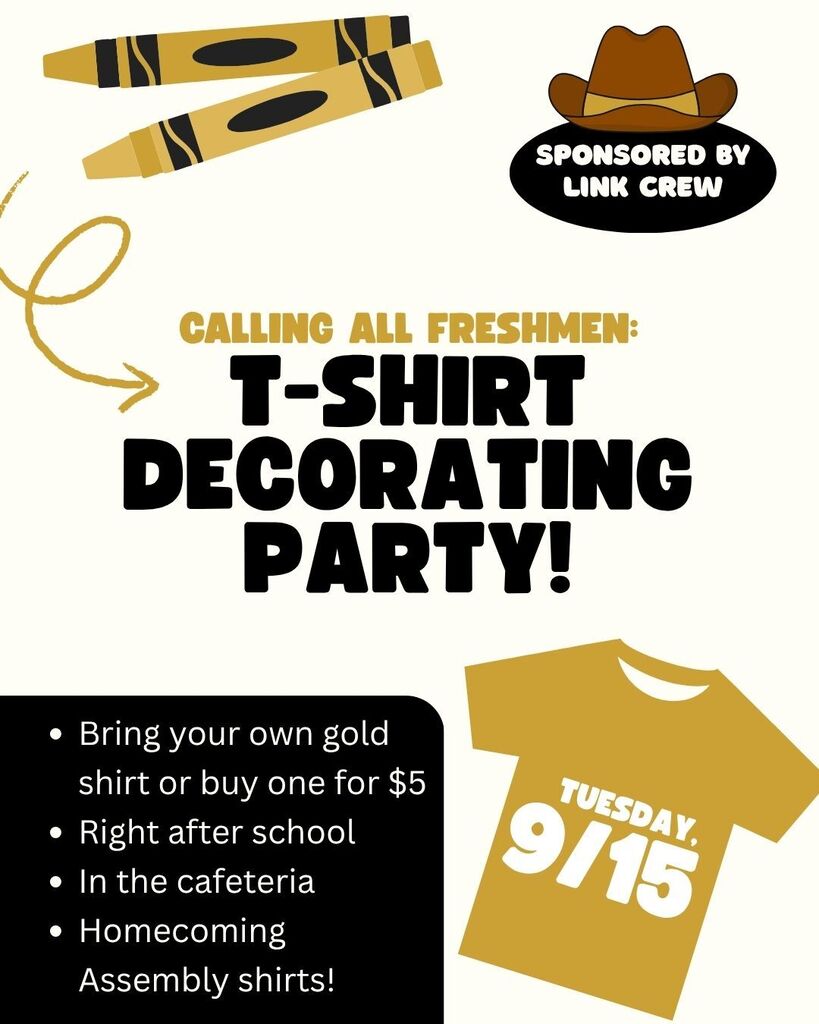 Freshman: Join us for the HOCO T-Shirt Decorating Party!