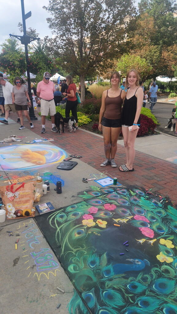 AP Art Students add to the Southglenn Sidewalk Chalk Art Festival