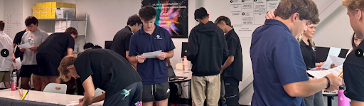 Real estate students making friends on the first day of class.