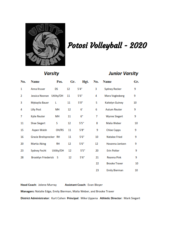 Volleyball Roster