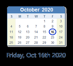 October 16, 2020