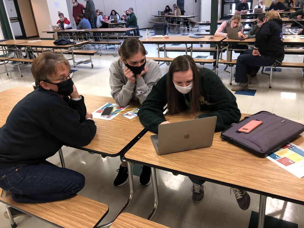 North Platte Catholic Staff Participating in a Scavenger Hunt