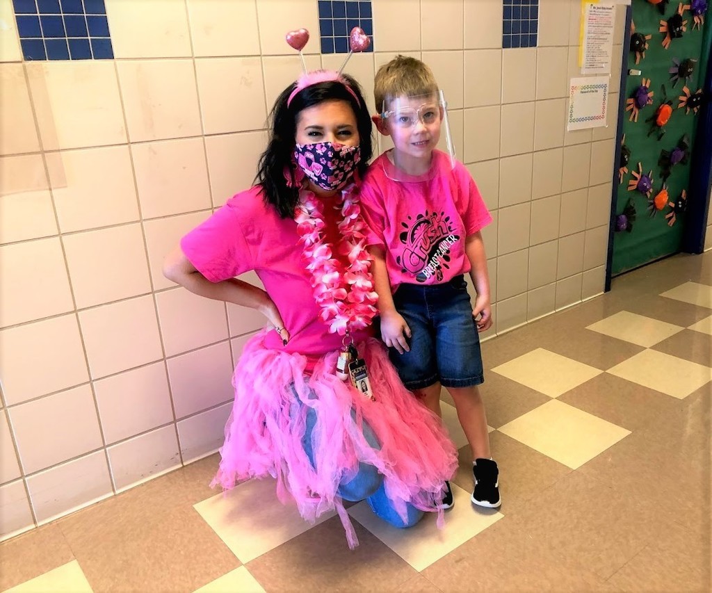 Pink Out Teacher and Student