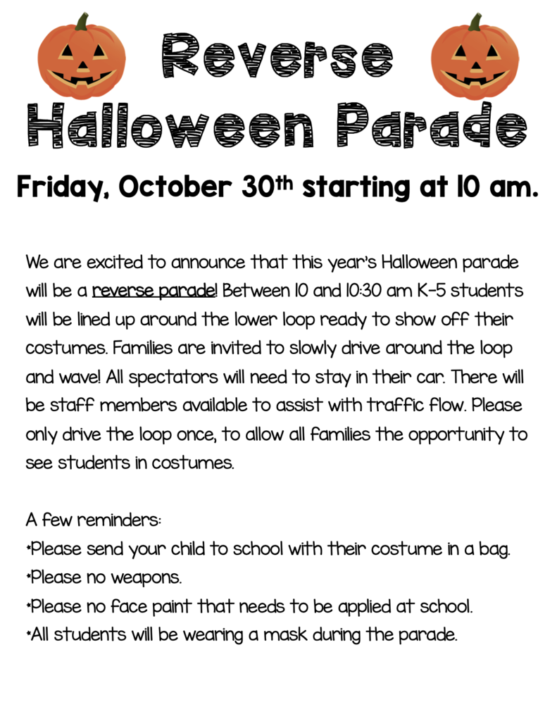 Reverse Halloween Parade