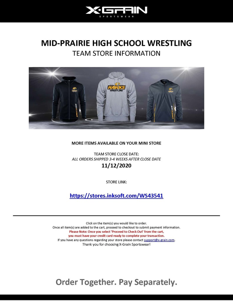 wrestling team store information