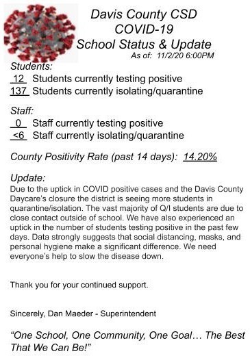 DC CSD COVID Update 11-2-20