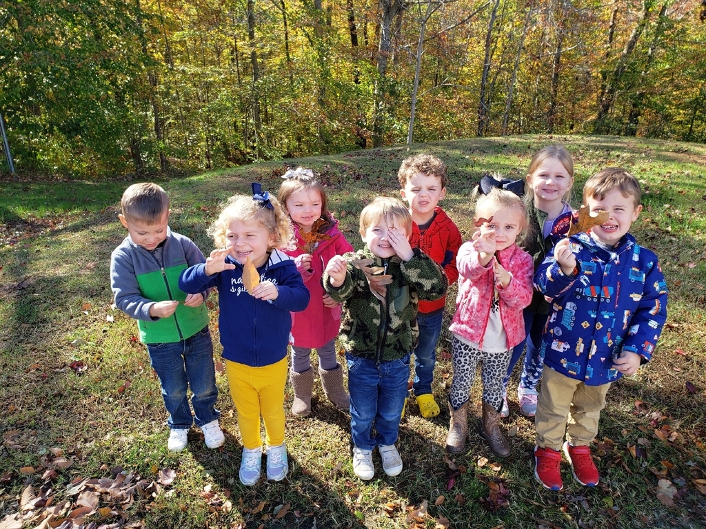 students with leaves