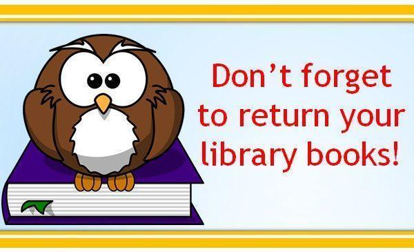 Owl with books - Return your library books