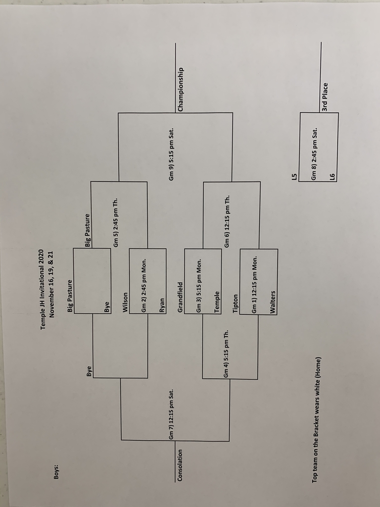 Boys bracket
