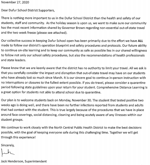 Nov. 27 Supt. Letter