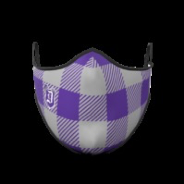 image of purple plaid mask
