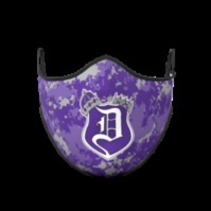 image of purple camo mask
