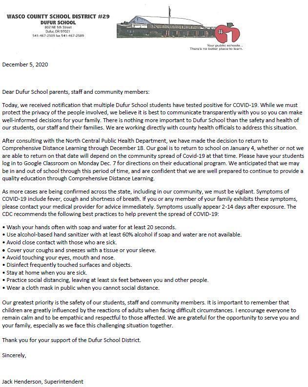 December 5th Closure Letter