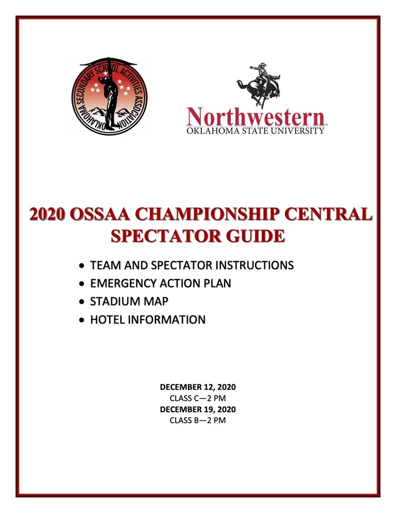 Spectator information for State Championship