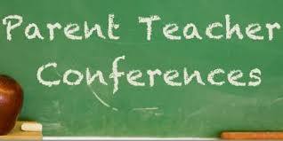 Parent Teacher conferences written on a chalkboard