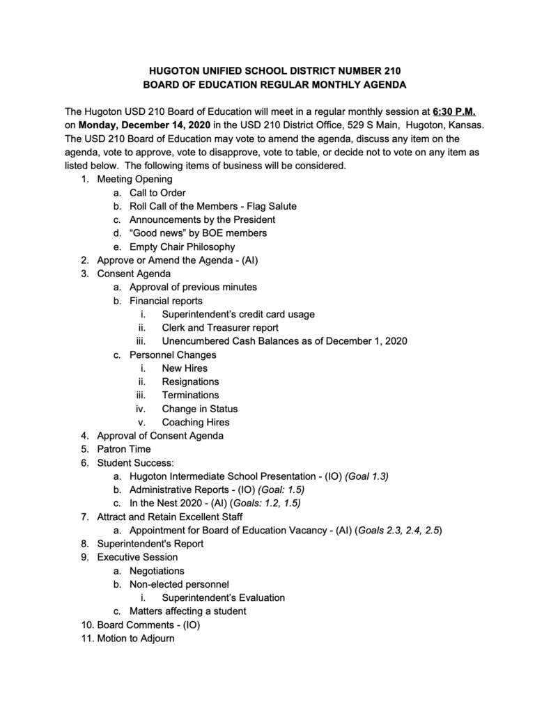 BOE Agenda Page 1