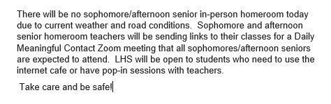 NO SCHOOL THIS AFTERNOON 12.15