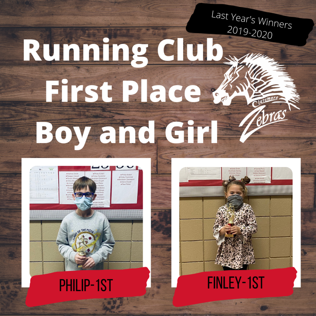 Running club first place boy and girl