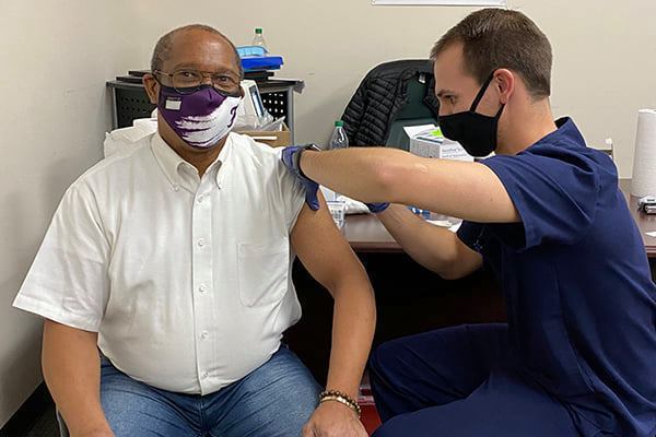 Our superintendent, Dr. John L Colbert, received his first COVID-19 vaccination yesterday. "It was very painless, and I had no side effects," said Dr. Colbert. "I encourage all of my friends to please go and get your shot. We need to protect ourselves from this deadly virus."