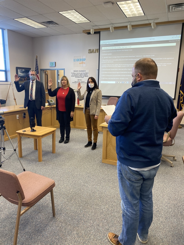 Board members taking oath of office