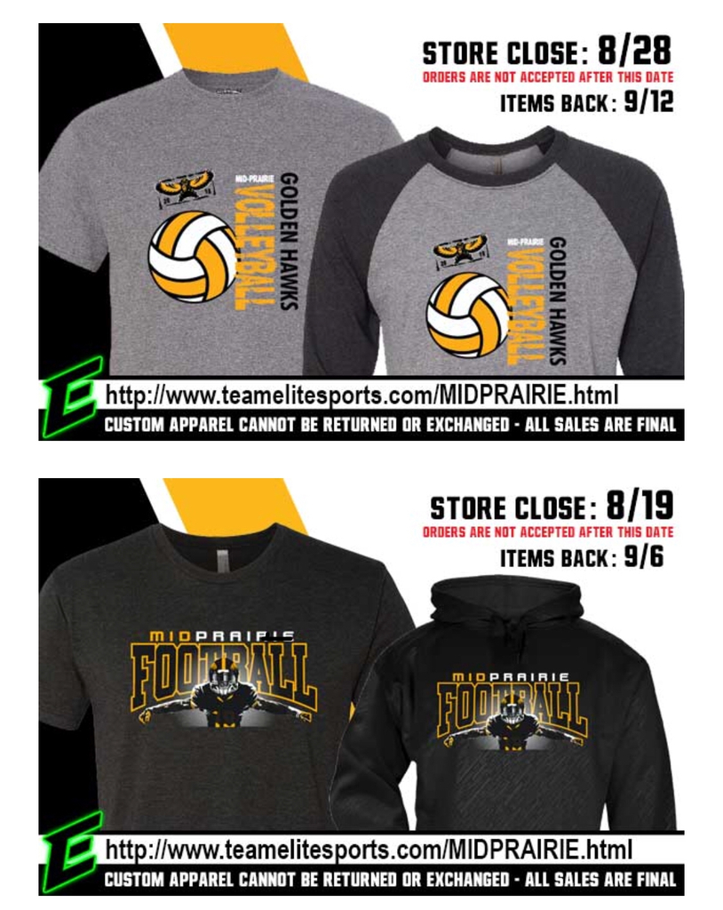 MP football and volleyball apparel